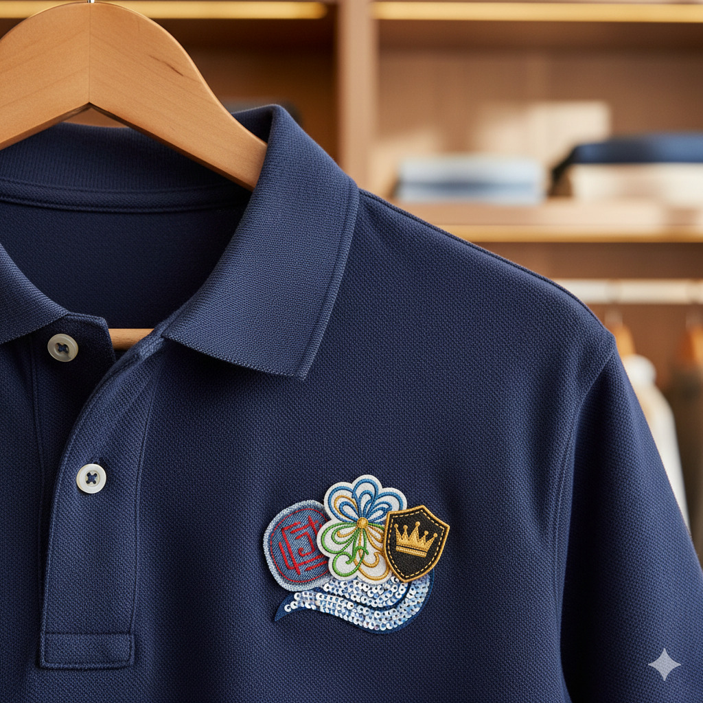 Polo shirt with embroidered chest logo